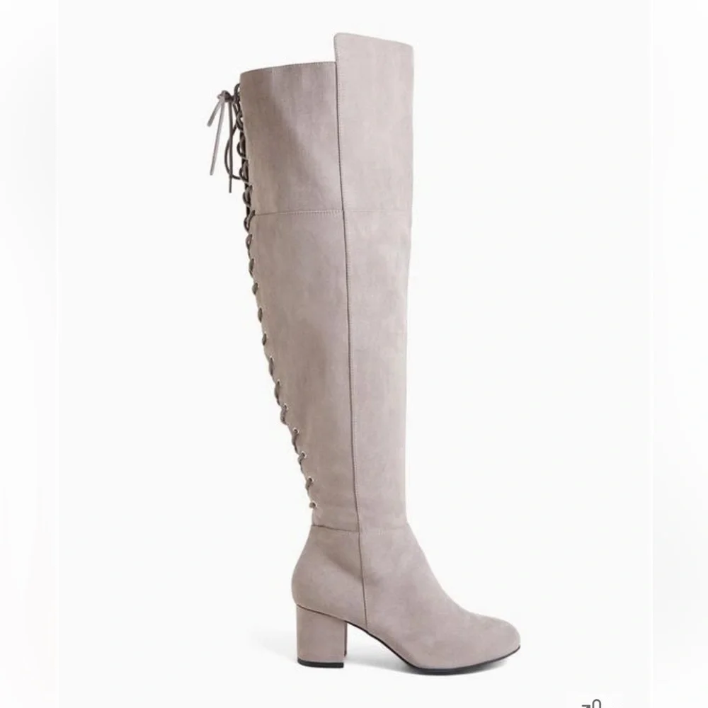 Torrid Corset Back Over-The-Knee Boot (WW) Grey - Picture 2 of 9